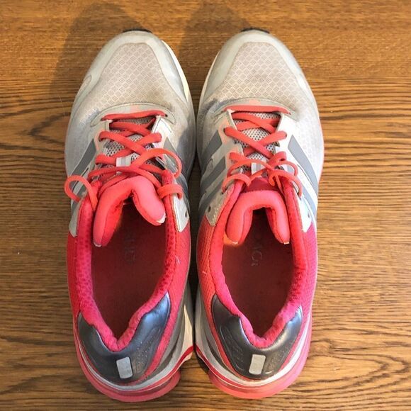 Adidas Women Shoe Supernova Glide V Size 9.5 Silver Pink Running Sneakers - Picture 6 of 10